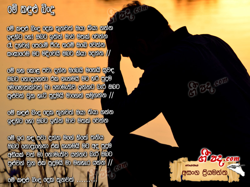 Download Me Kadulu BIndu Asanka Priyamantha lyrics