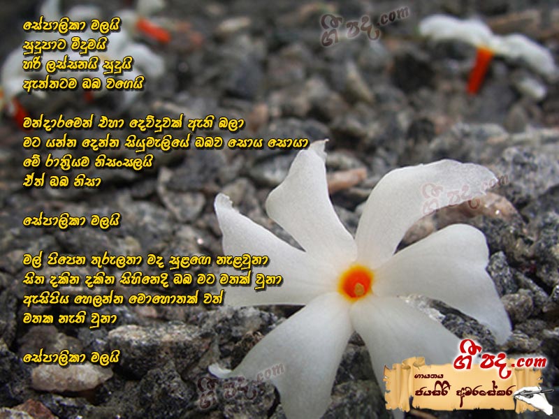 Download Sepalika Malai Sudupata Jayasiri Amarasekara lyrics